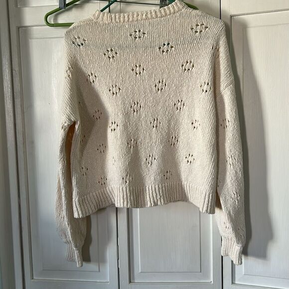 Madewell Cropped Eyelet Knit Sweater - Size S - Picture 7 of 8